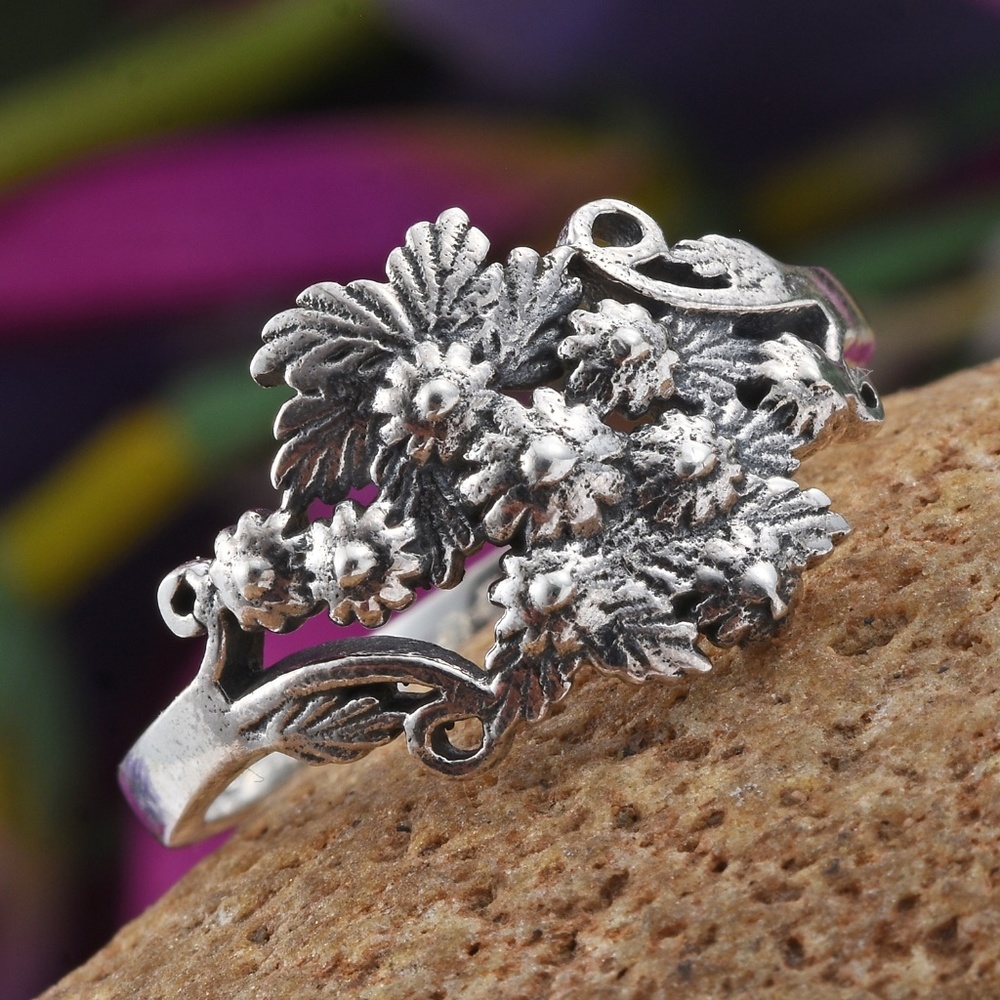 Sterling Silver Floral Bouquet Ring - Picture 1 of 5